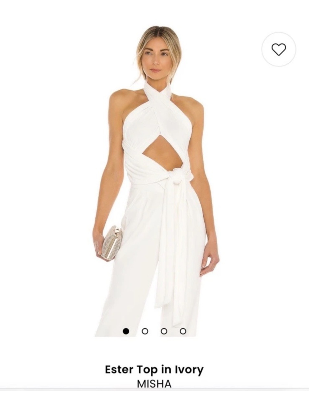 Mishka Ester Ivory Crop Top